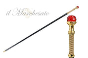 Elegant and stylish walking stick with red crystal sphere