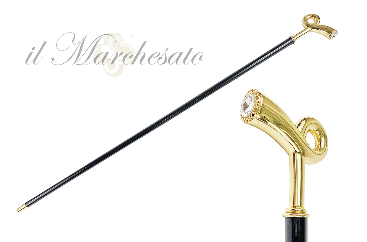 Walking stick for man - Sturdy gold plated 24K brass handle