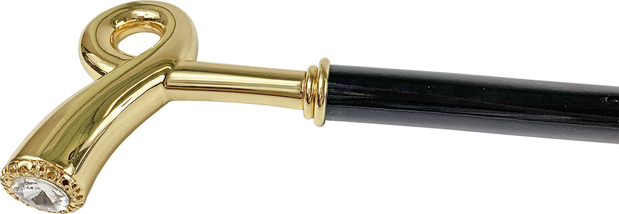 Walking stick for man - Sturdy gold plated 24K brass handle