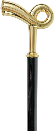 Walking stick for man - Sturdy gold plated 24K brass handle