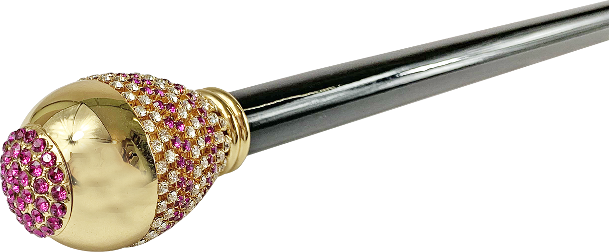 Awesome walking cane with Fucsia crystals
