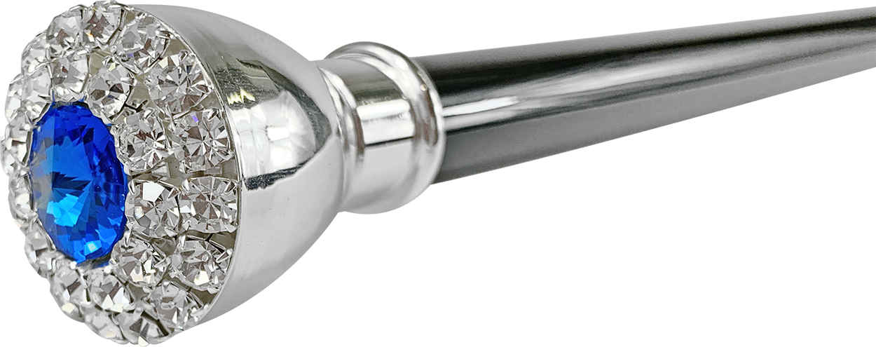 Elegant Walking stick with Silver-Plated Knob and crystals