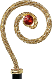 Curl Walking stick with crystals
