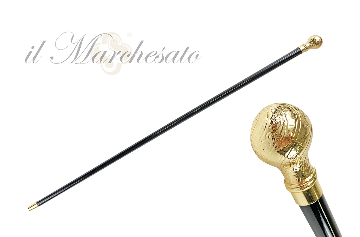 Walking stick ceremonial knob - gold plated 24K