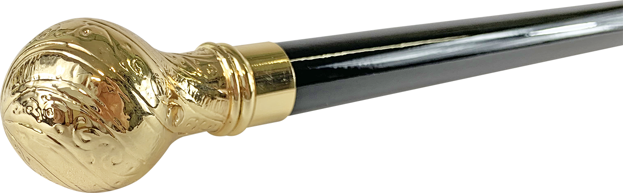 Walking stick ceremonial knob - gold plated 24K