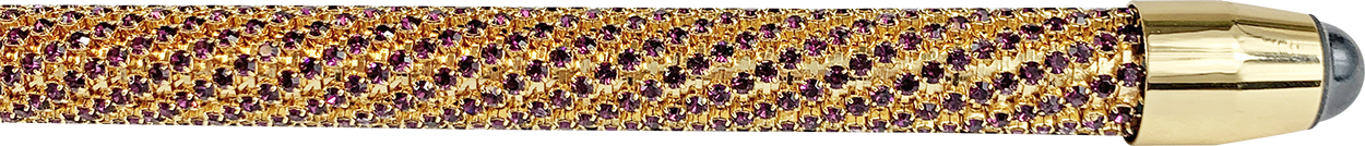 Luxury Gold plated 24K walking stick encrusted with thousands of amethyst crystals