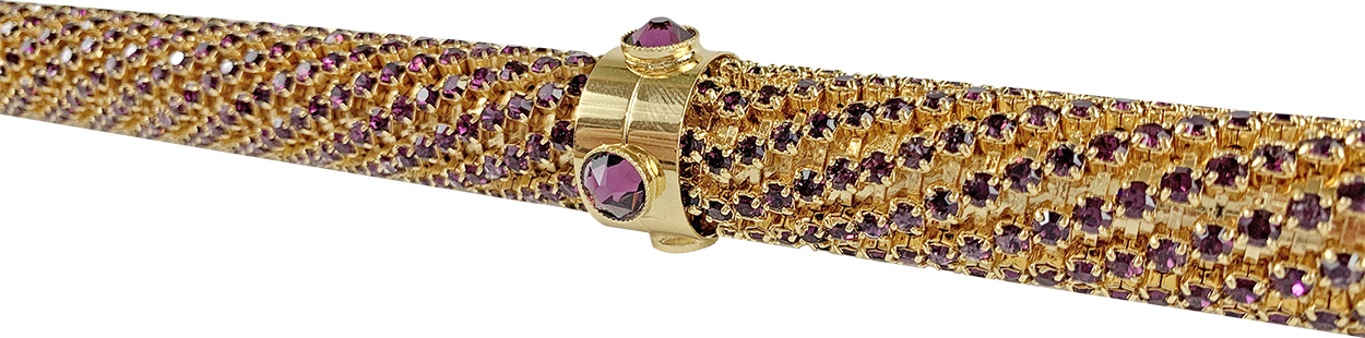 Luxury Gold plated 24K walking stick encrusted with thousands of amethyst crystals