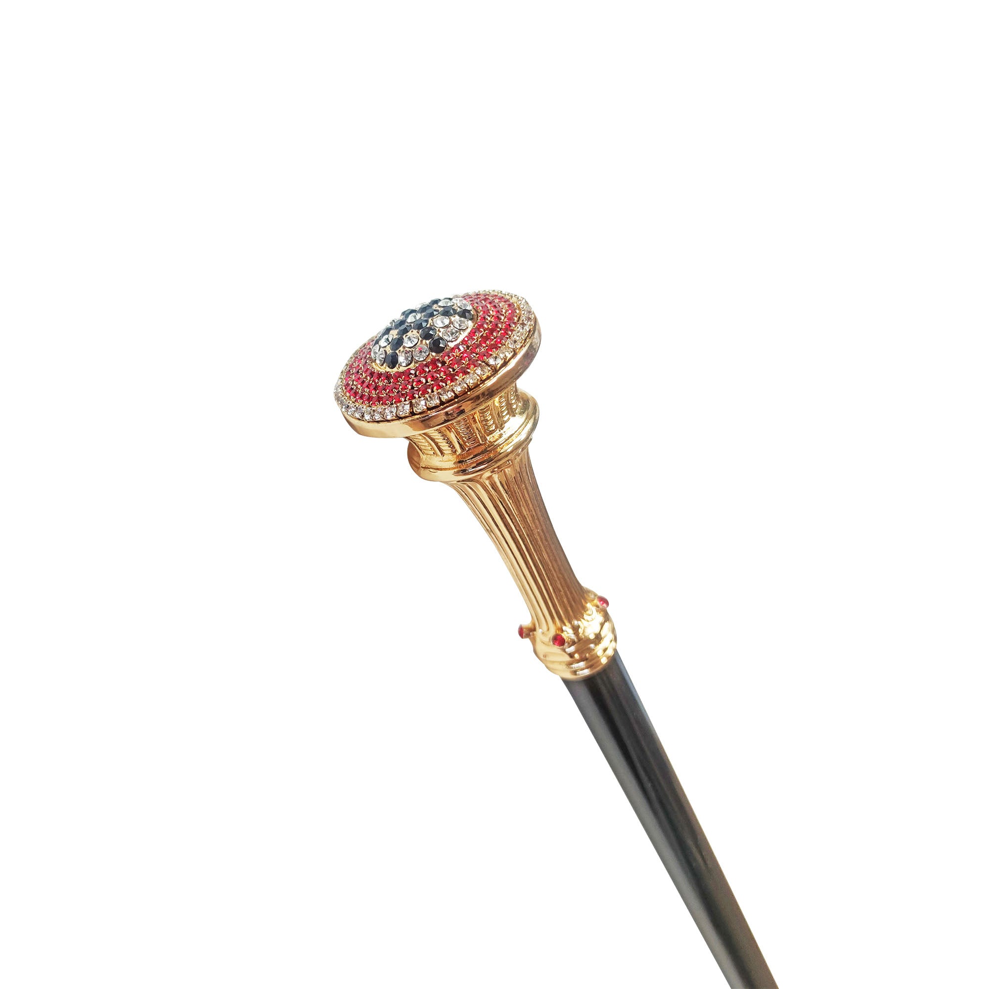 Amazing Walking stick with Red-White-Black crystals