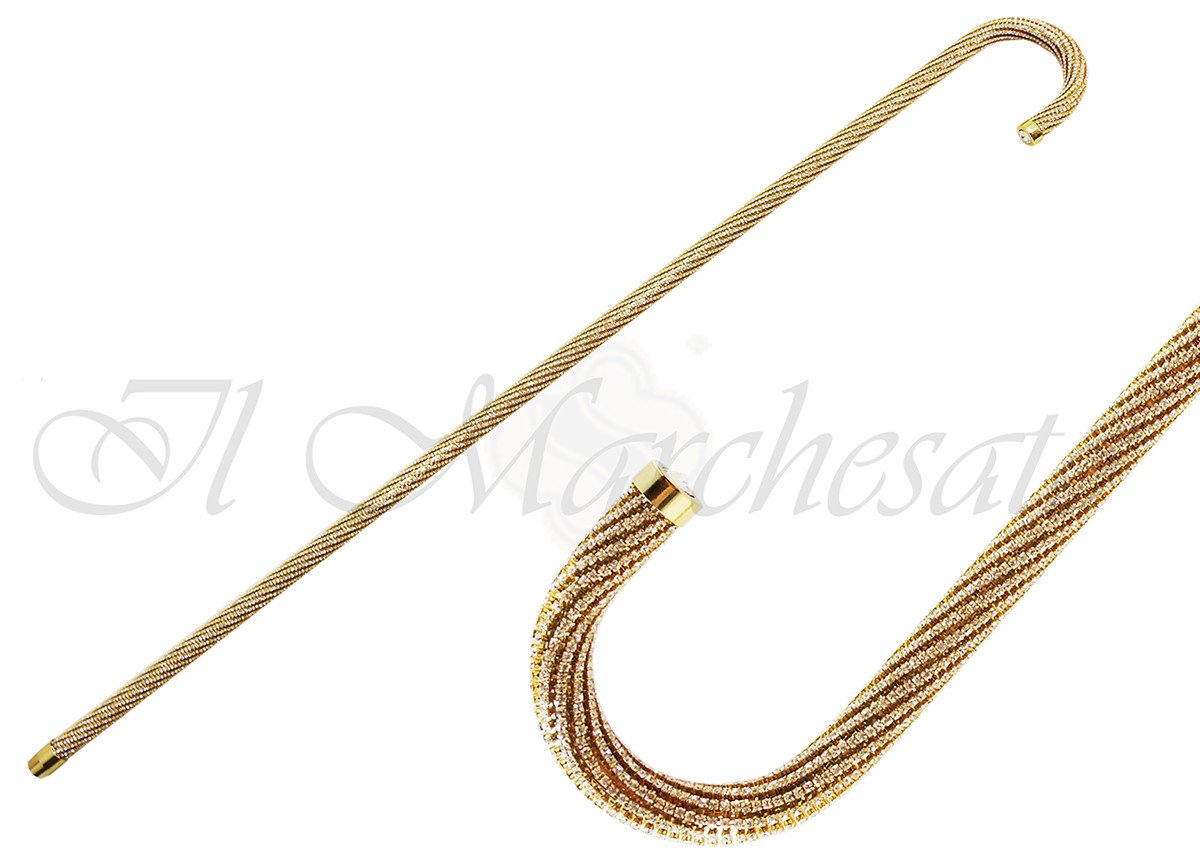 Crook Walking Cane Encrusted with Swarovski Elements - il-marchesato