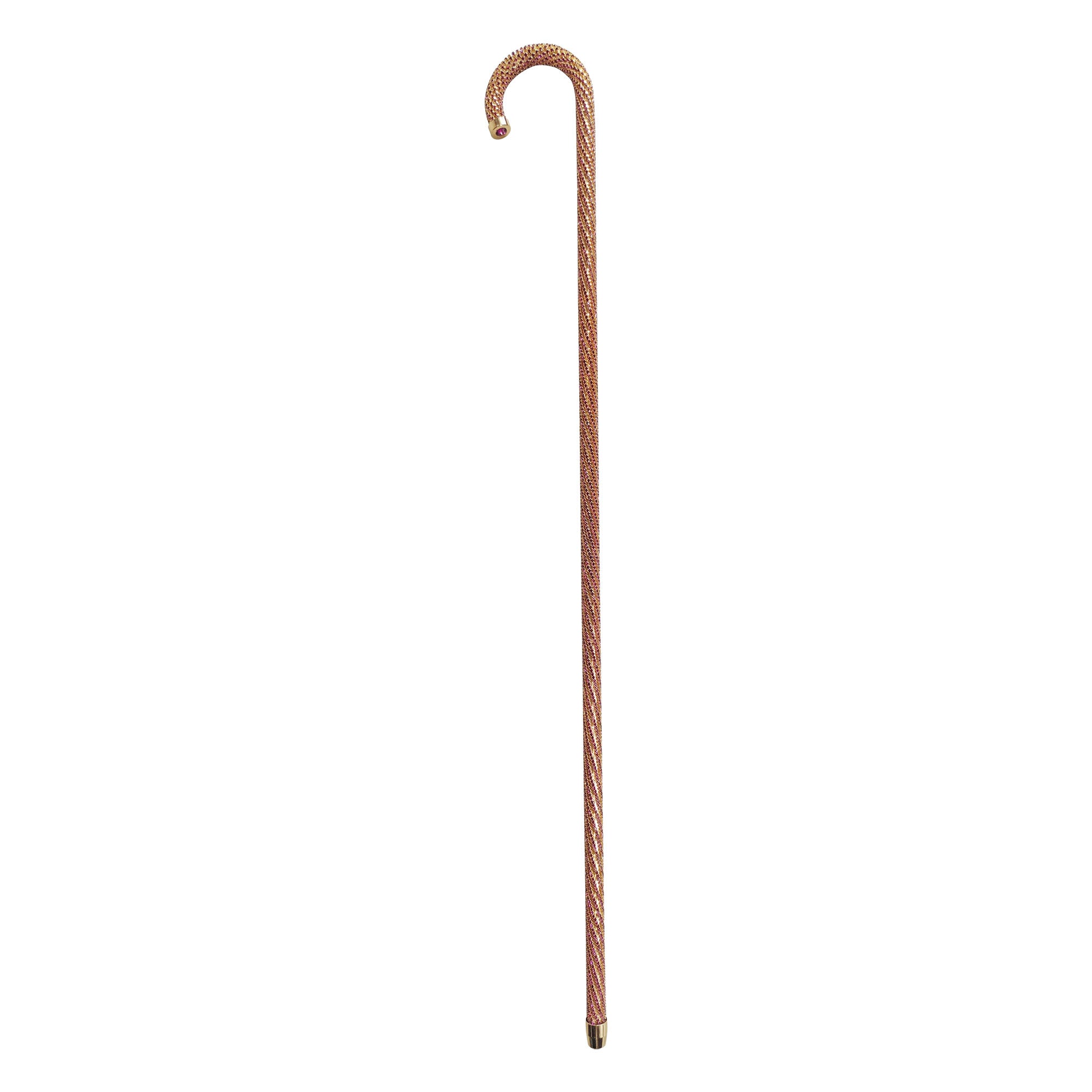 Crook Walking Cane Encrusted with Amethyst crystals