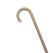 Crook Walking Cane Encrust di cristalli di acquamarina