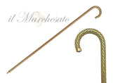 Crook Walking Cane Encrusted with Emerald crystals
