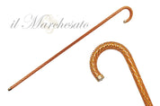 Crook Walking Cane Encrusted with Orange crystals