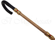 Elegant Walking Cane Encrusted with Swarovski Crystals- Leather Handle - il-marchesato