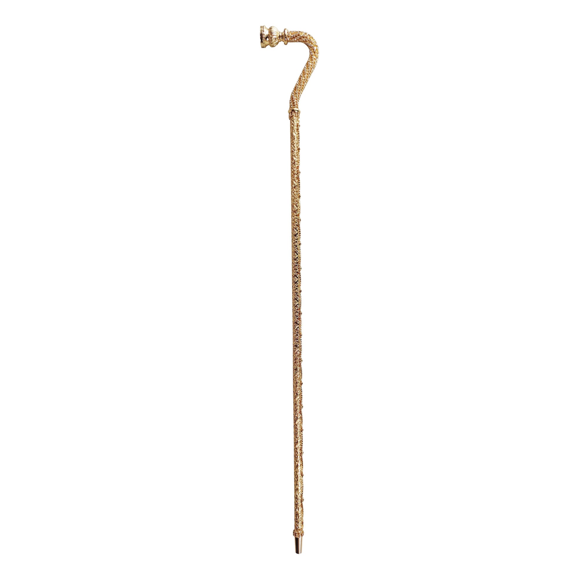 Crook Walking Cane Encrusted with white crystals