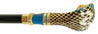 Fantastic Gold Plated Cobra - Hand Enamelled - Walking Cane - il-marchesato