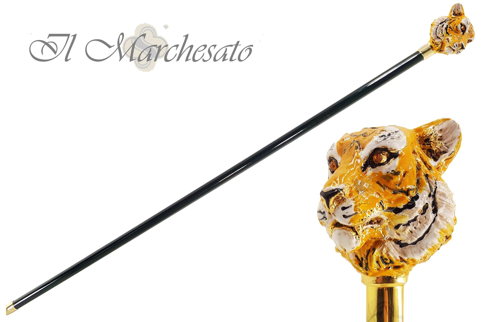 Enameled Siberian Tiger Cane - il-marchesato