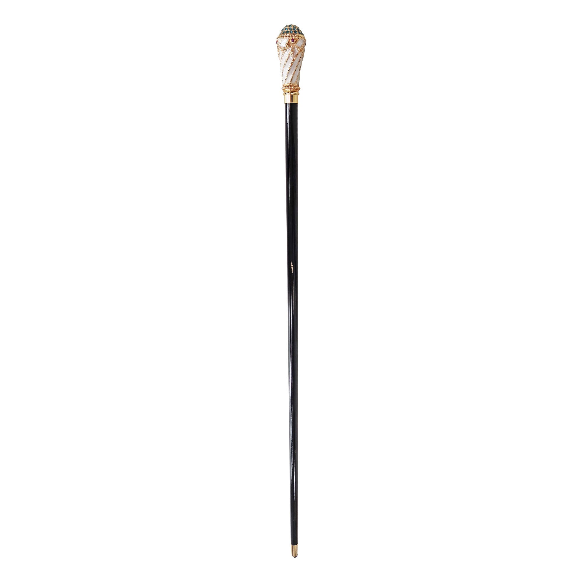 Walking stick Hand painted Knob with indicolite crystals