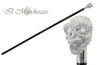 il Marchesato Lux Silver Skull Cane Encrusted with Swarovski Cristals - il-marchesato