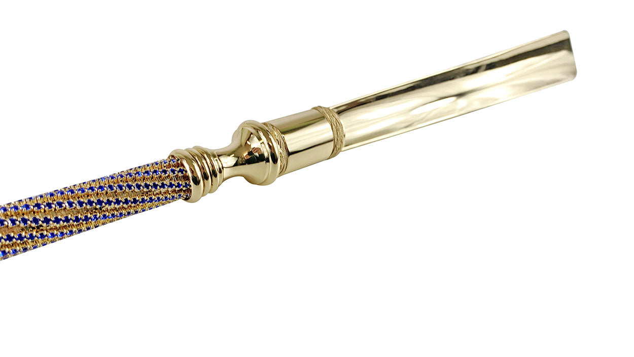 24K Gold Plated Shoehorn with Sapphire crystals