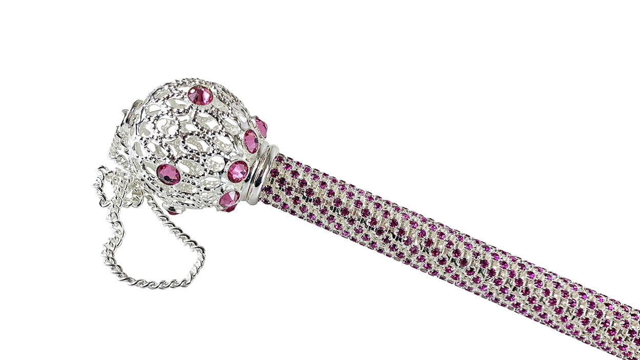 Silver-Plated Shoehorn - Fuchsia Crystal elements