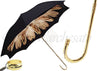 Brown Dahlia Umbrella With Black Exterior, Double Cloth - il-marchesato