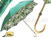 il Marchesato Handmade Ladies Flowered Umbrella in Green Color - il-marchesato