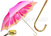 Pink Dahlia Double Canopy - Luxury Ladies Umbrella - il-marchesato