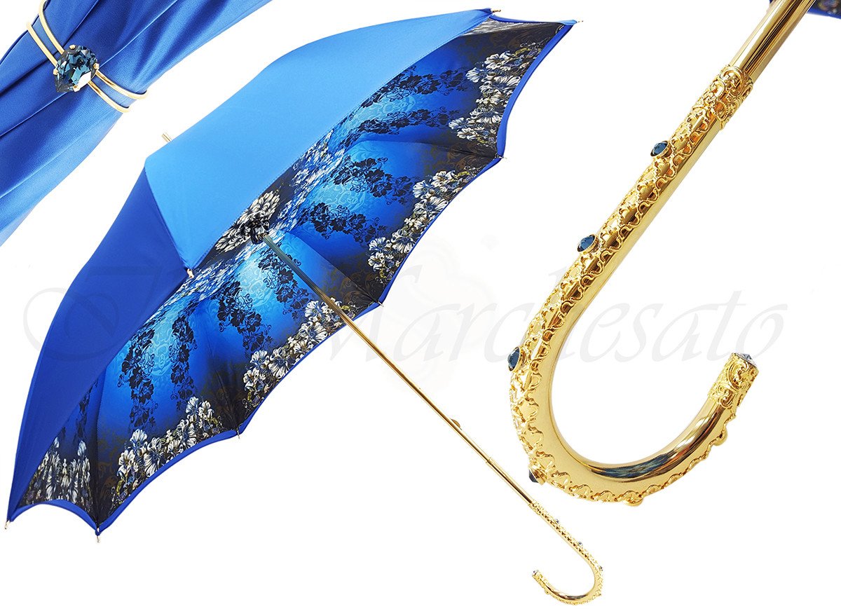 Luxurious Double Cloth Blue Umbrella - il-marchesato