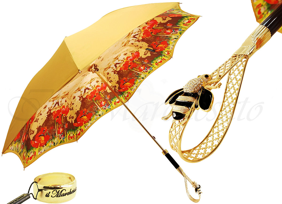 Wonderful Umbrella with Swarovski Crystal Bee Handle by il Marchesato - il-marchesato