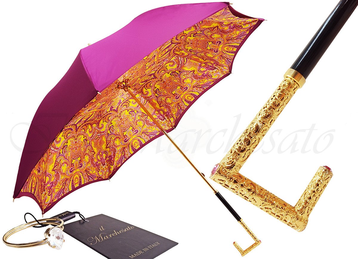 Luxury Double Canopy Fuchsia Umbrella - il-marchesato
