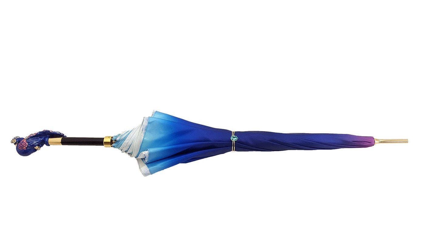 il Marchesato Blue Peacock Umbrella - il-marchesato