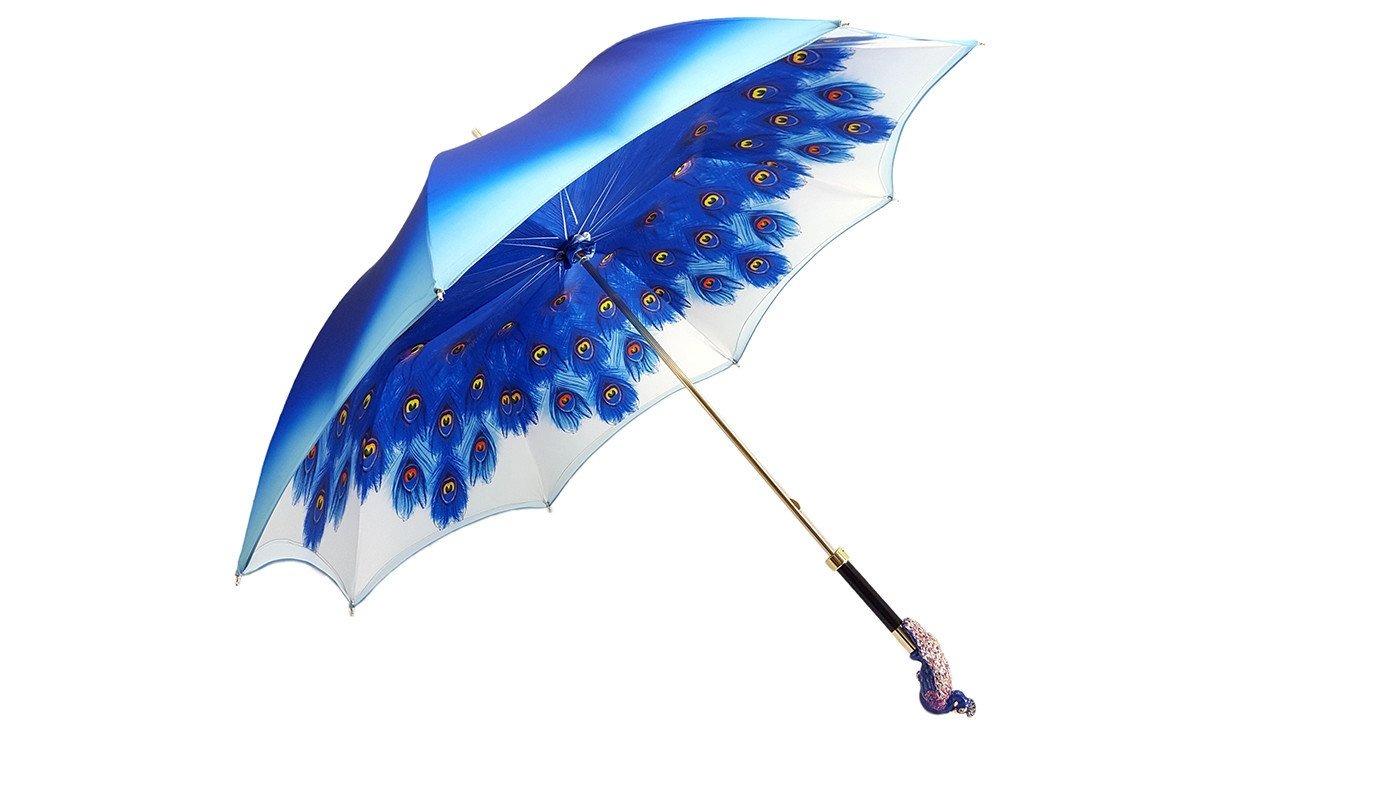 il Marchesato Blue Peacock Umbrella - il-marchesato
