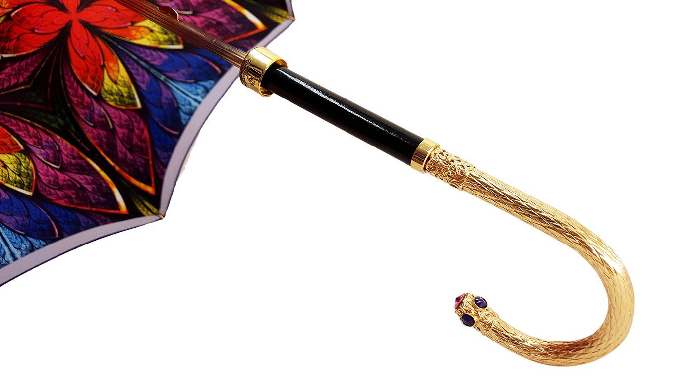 Women's Umbrella - Swarovski Cristals - Double Cloth - il-marchesato