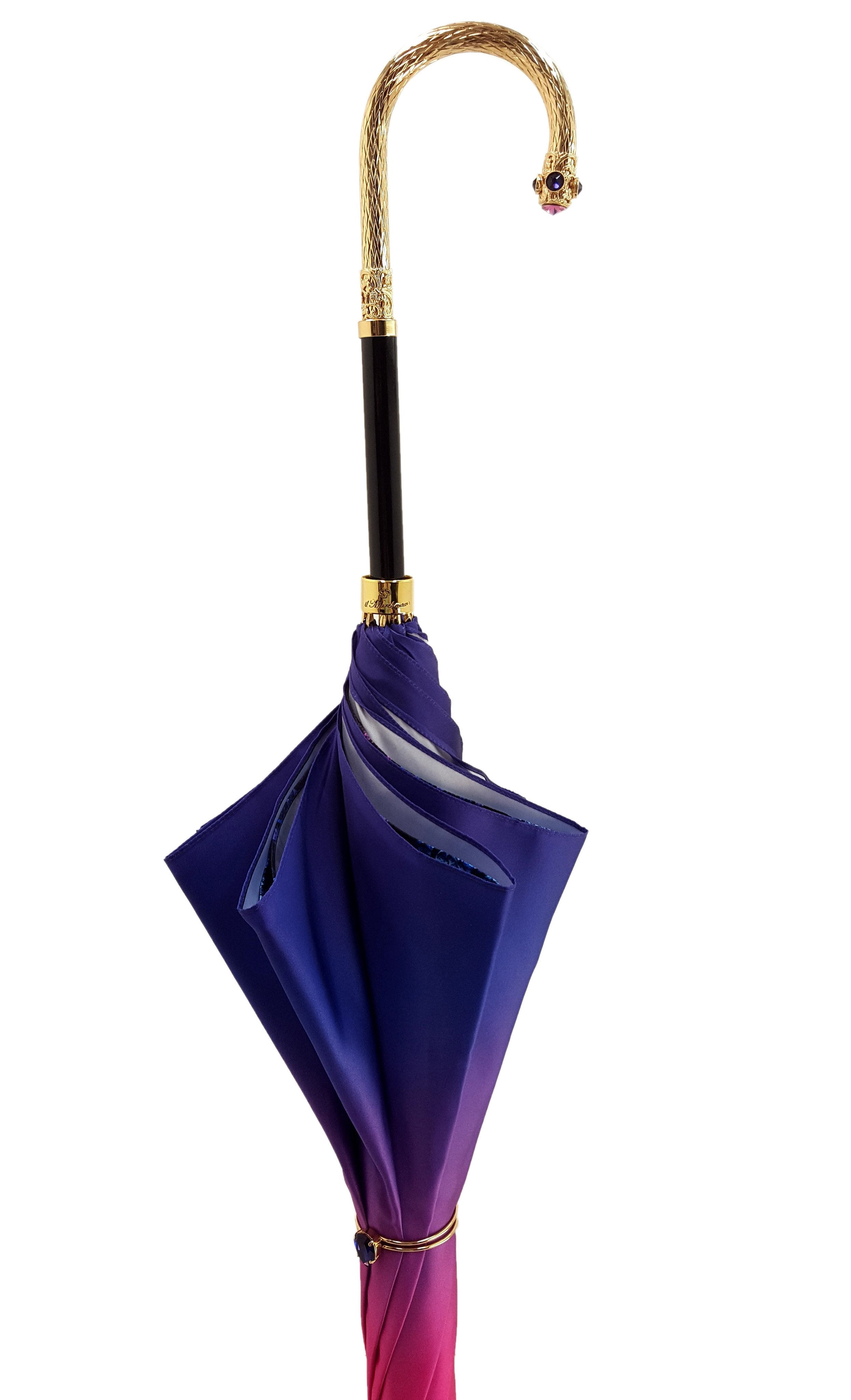 Women's Umbrella - Swarovski Cristals - Double Cloth - il-marchesato