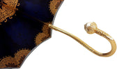 Superb Double Canopy Umbrella Finished in a Luxurious Blue Satin Polyester Fabric - il-marchesato