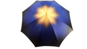 Superb Double Canopy Umbrella Finished in a Luxurious Blue Satin Polyester Fabric - il-marchesato