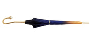 Superb Double Canopy Umbrella Finished in a Luxurious Blue Satin Polyester Fabric - il-marchesato