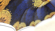 Superb Double Canopy Umbrella Finished in a Luxurious Blue Satin Polyester Fabric - il-marchesato