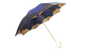 Superb Double Canopy Umbrella Finished in a Luxurious Blue Satin Polyester Fabric - il-marchesato