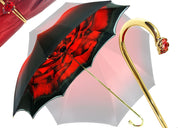 Wonderfull red Umbrella With Rose Design - il-marchesato