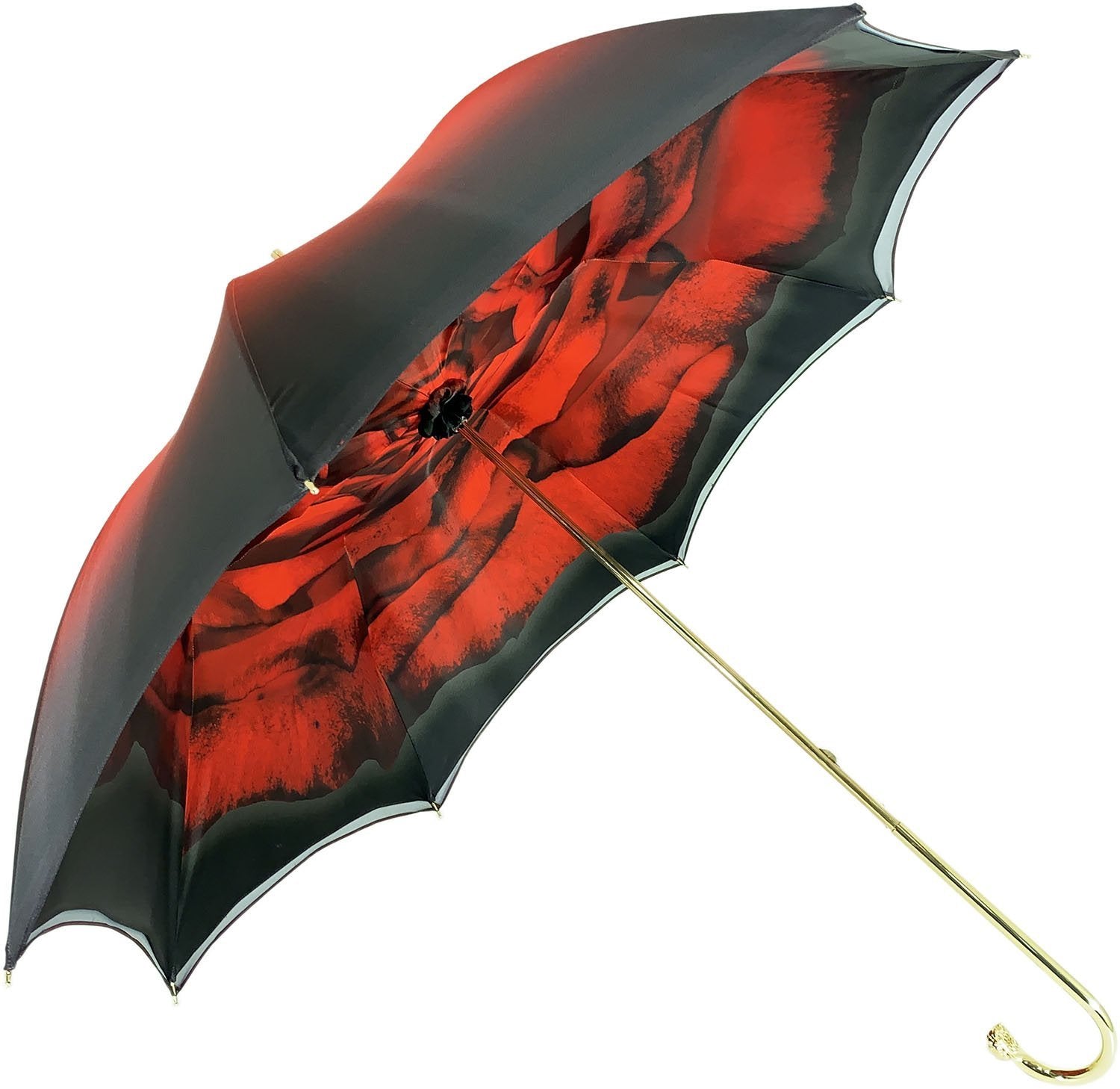 美品　イルマルケザート il marchesato イタリア 高級 傘 薔薇 Wonderfull Red Umbrella With Rose Design – ilMarchesato - Luxury