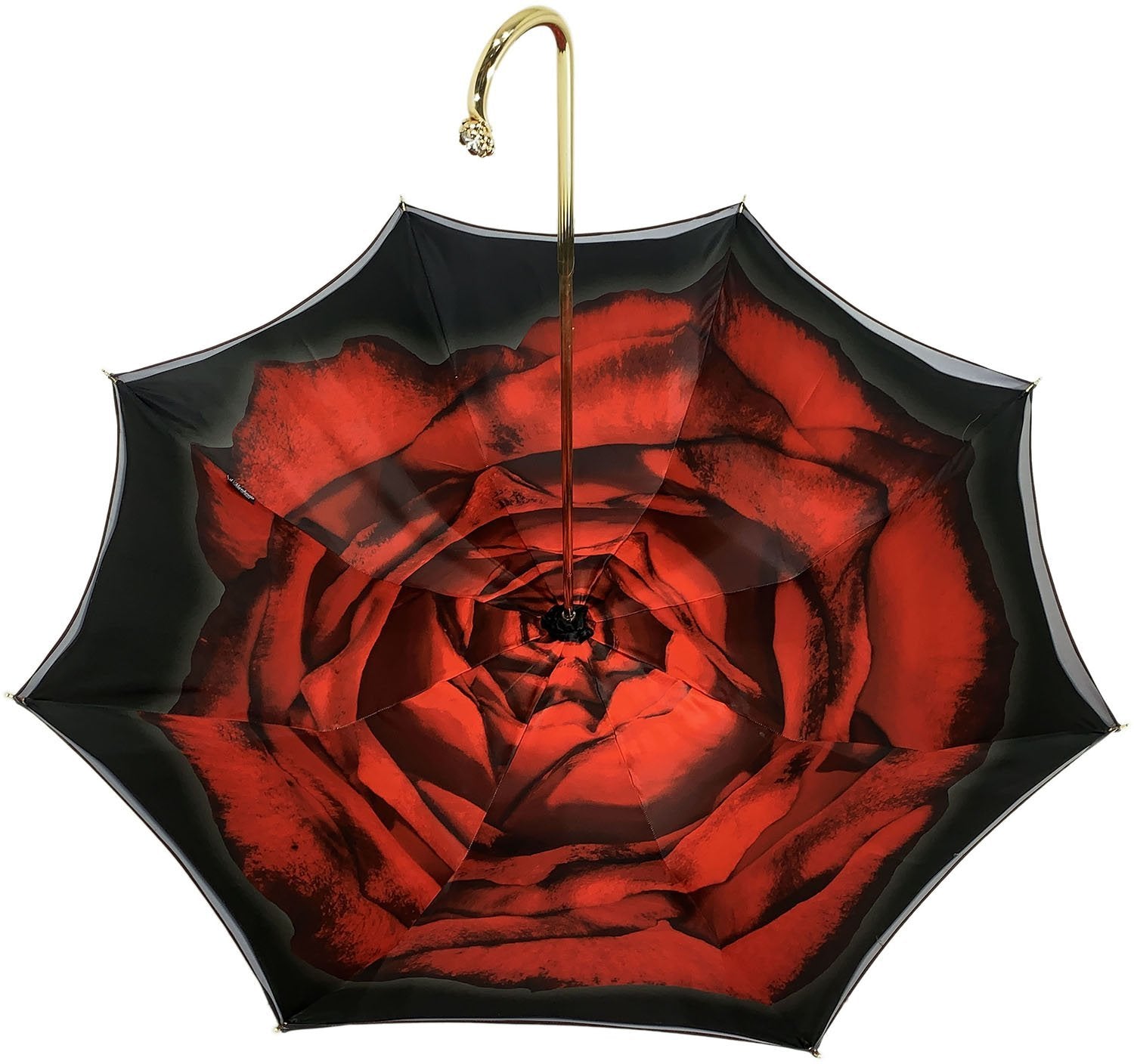 美品　イルマルケザート il marchesato イタリア 高級 傘 薔薇 Wonderfull Red Umbrella With Rose Design – ilMarchesato - Luxury