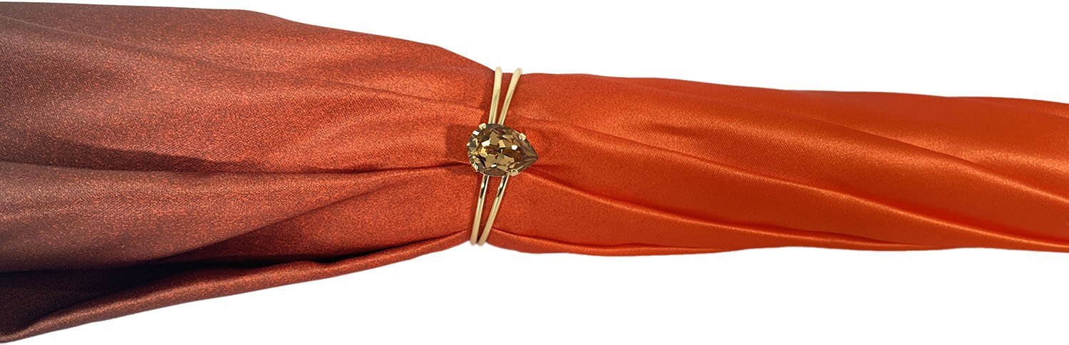 Beautiful Double Canopy Umbrella in a Luxurious Orange Satin - il-marchesato