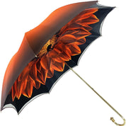 Beautiful Double Canopy Umbrella in a Luxurious Orange Satin - il-marchesato