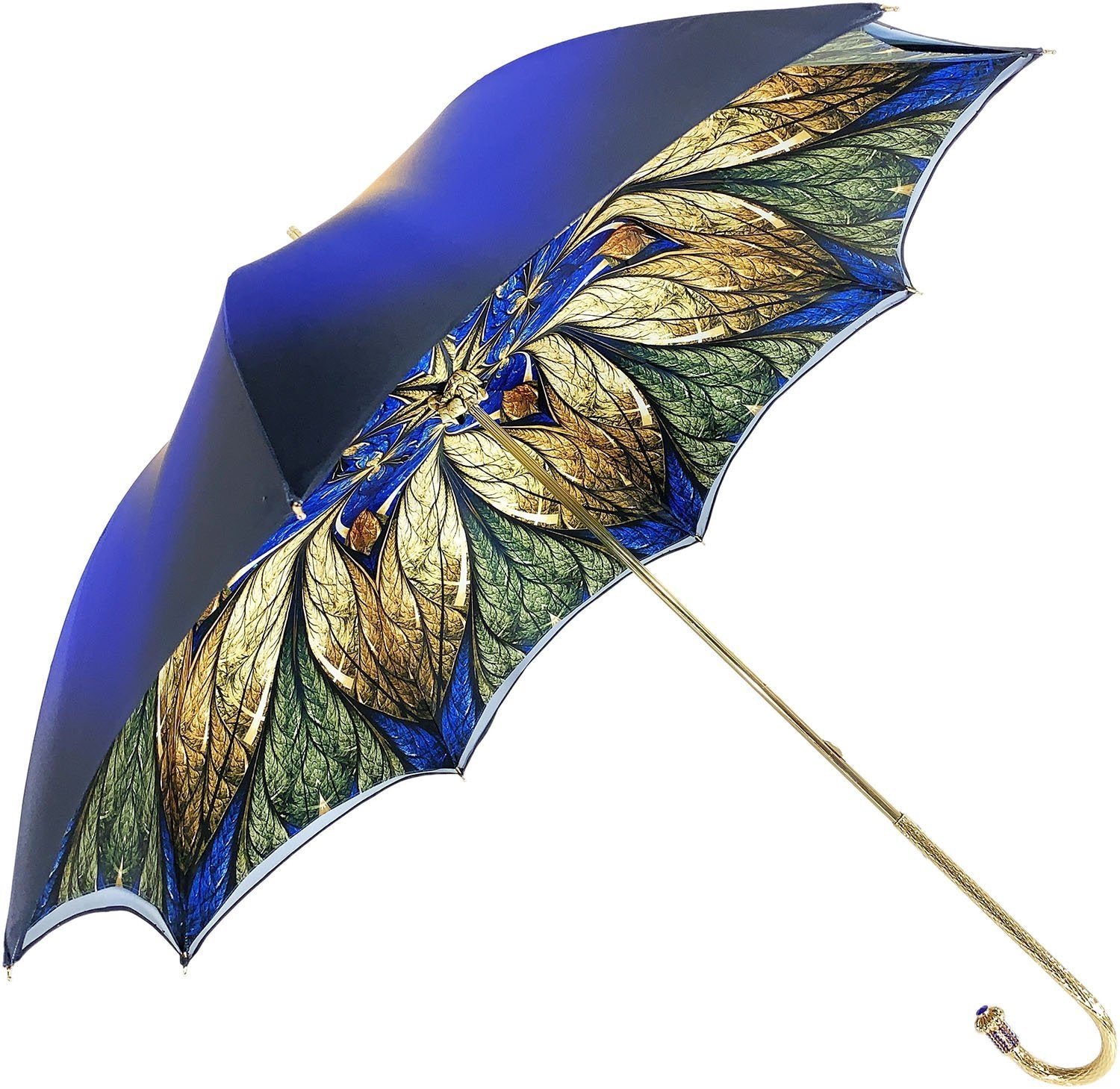 Luxurious Blue Umbrella, Double Cloth - Abstract Design - il-marchesato