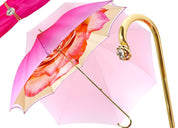 Pink Umbrella With Rose Design - il-marchesato