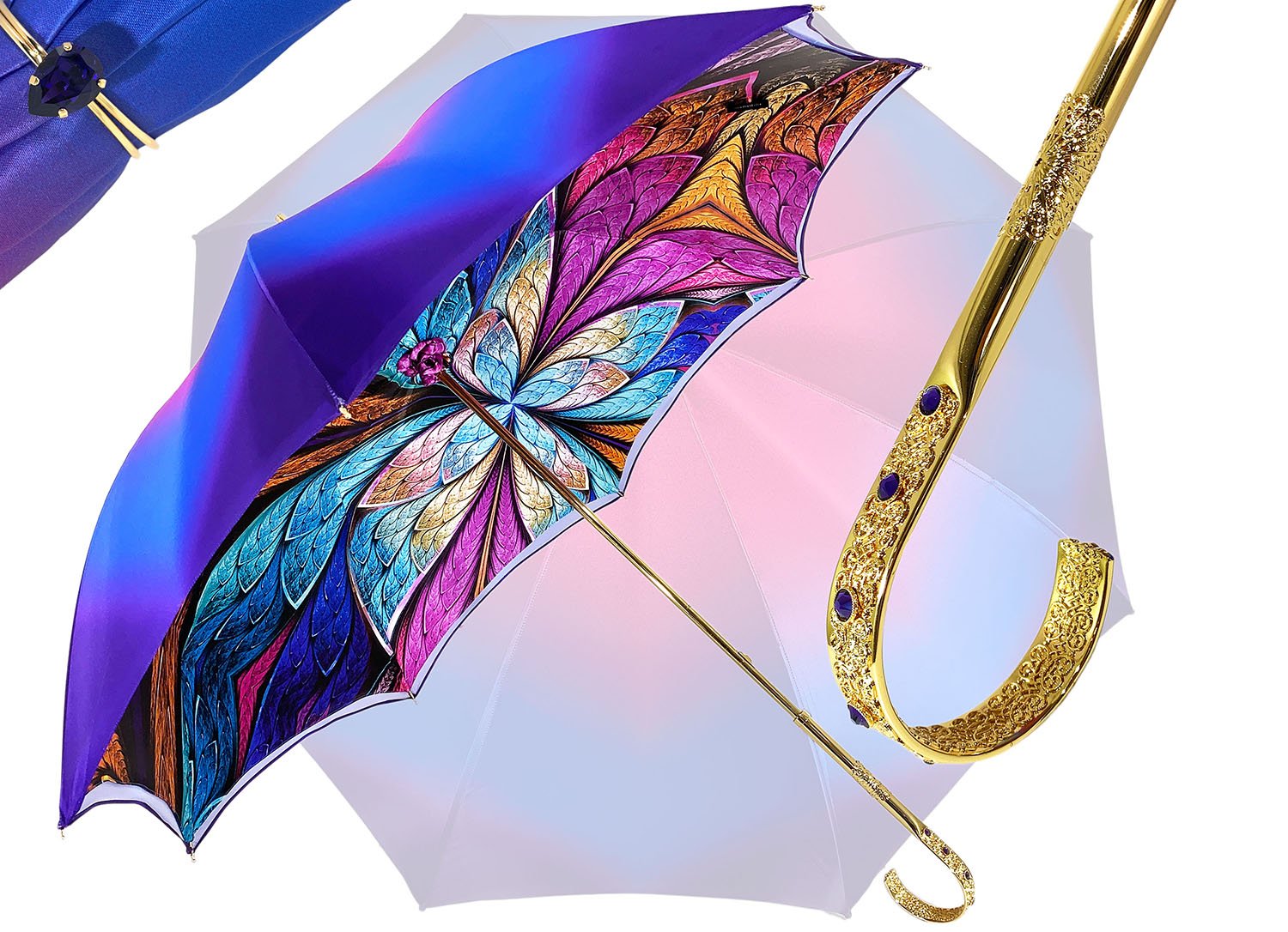 Fantastic Double Canopy Luxury purple Umbrella - il-marchesato