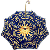 Beautiful Double Canopy Umbrella in a Luxurious blue Satin - il-marchesato
