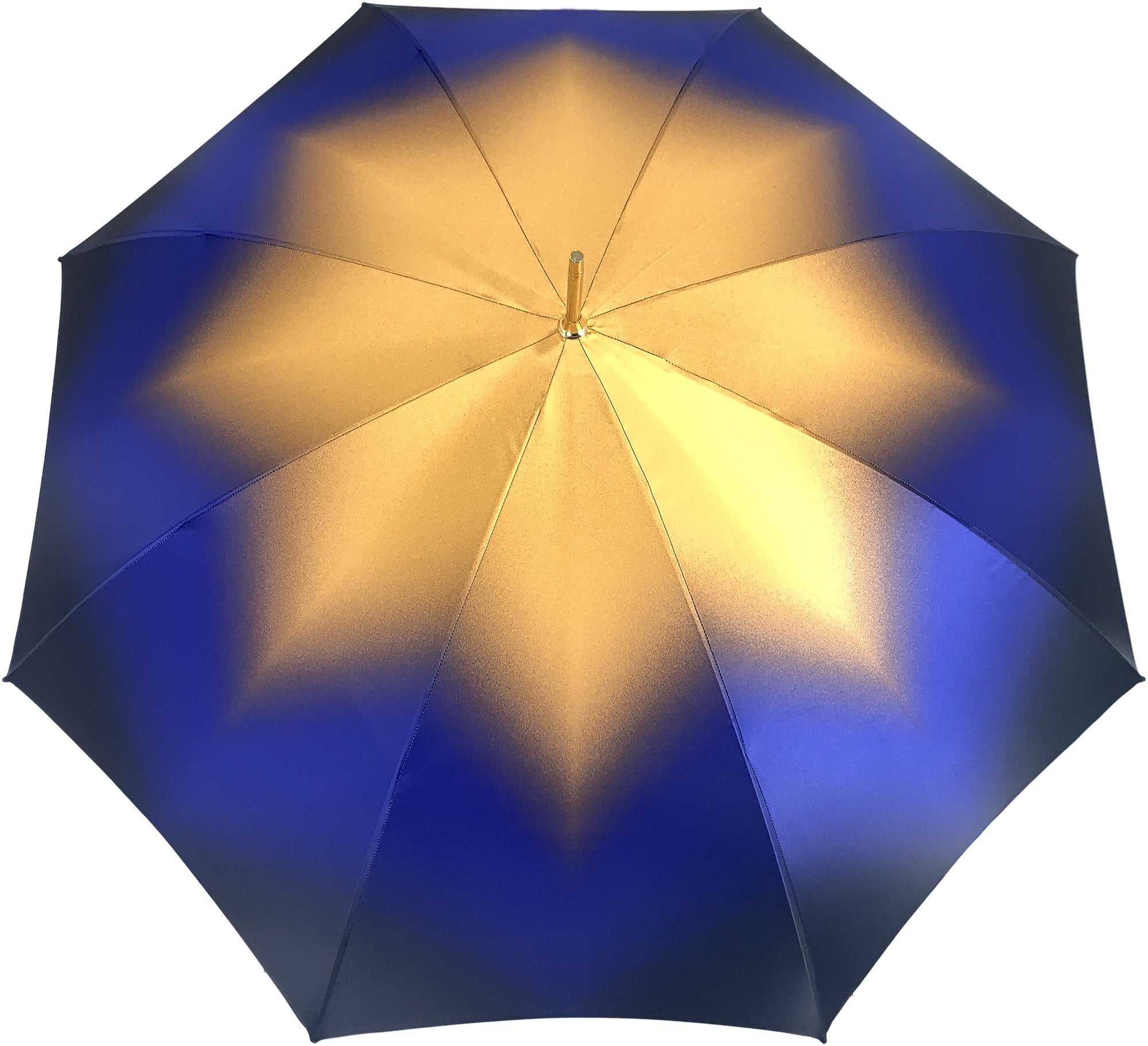 Beautiful Double Canopy Umbrella in a Luxurious blue Satin - il-marchesato